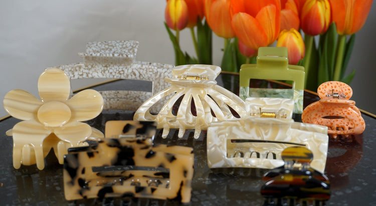 Hairclips in Front of Tulips